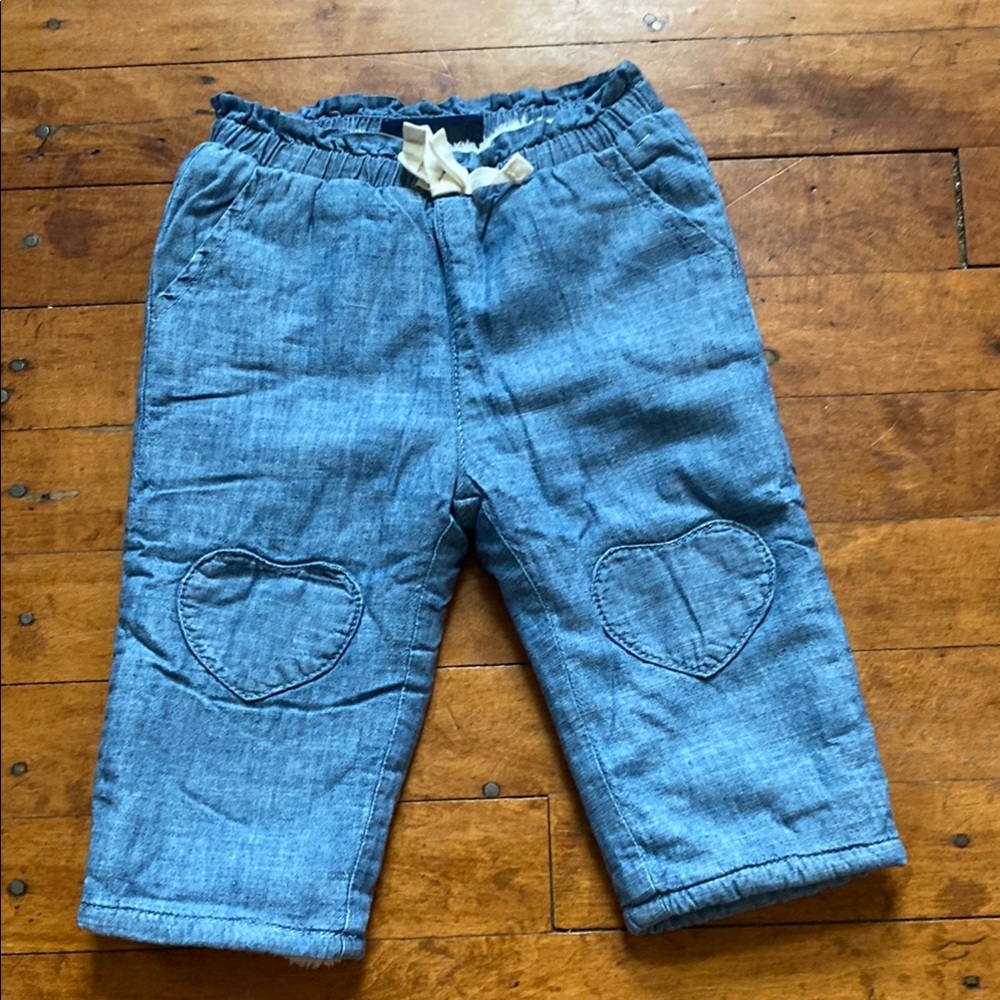 GAP Denim - Lined Chambray Bottoms with Heart Patches